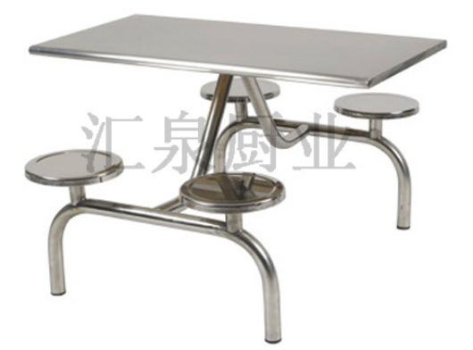 HQ-K1-5四人不锈钢圆凳餐桌